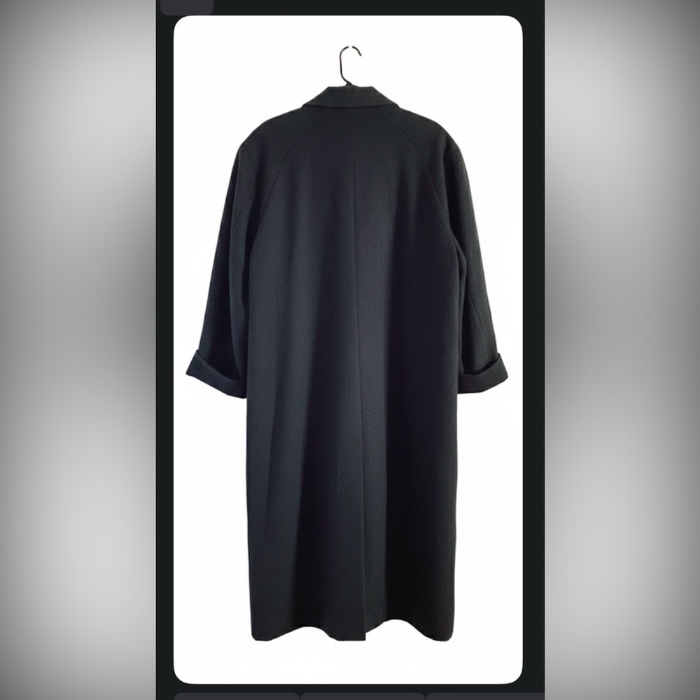 International scene Made in Russia Elegant Black Long Coat - Picture 4 of 11